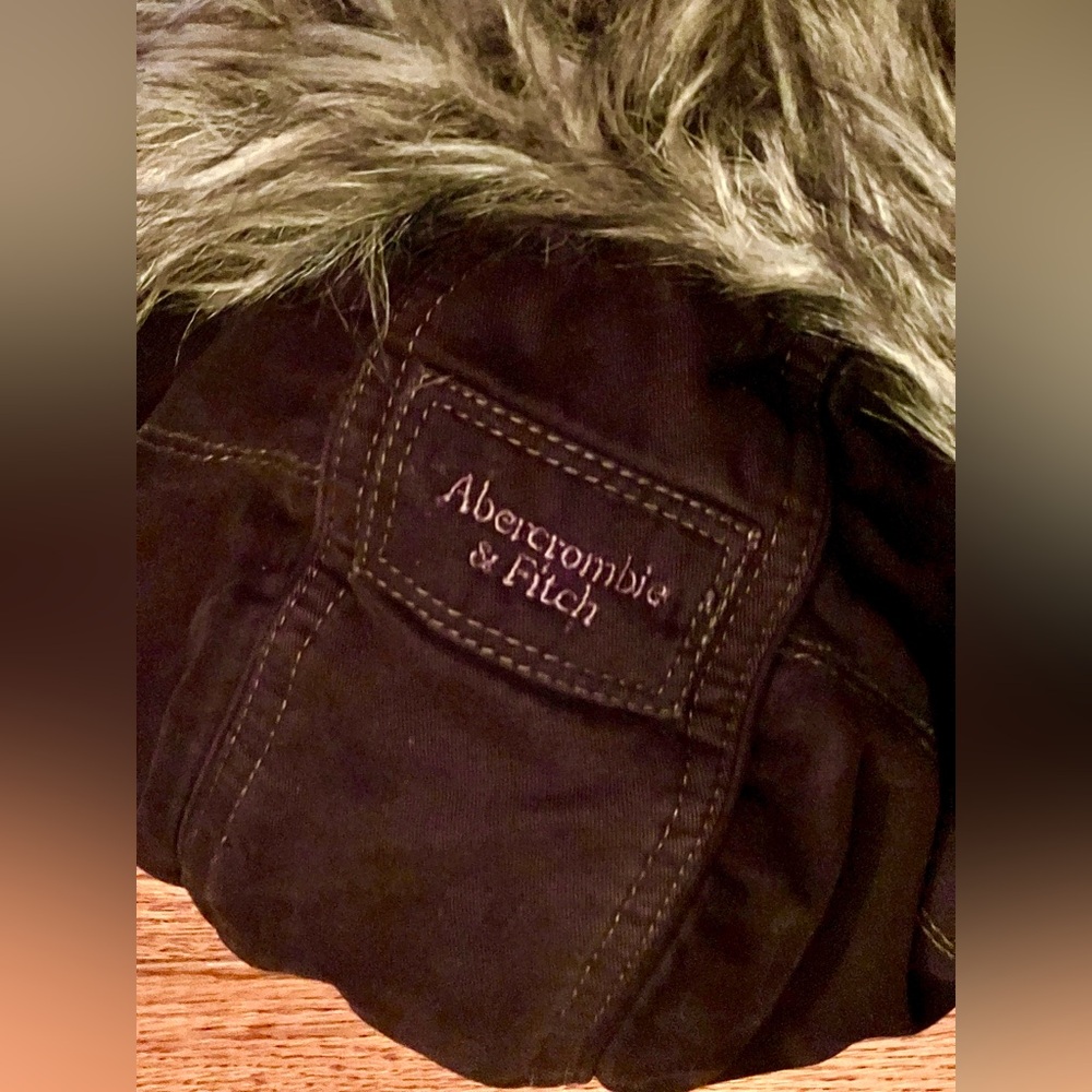 EUC Abercrombie & Fitch dark chocolate brown winter jacket parka size M - Picture 10 of 16